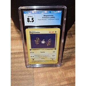 Magnemite 60/82 1st Edition 2000 Pokemon Team Rocket CGC 8.5 Graded Pokemon Card